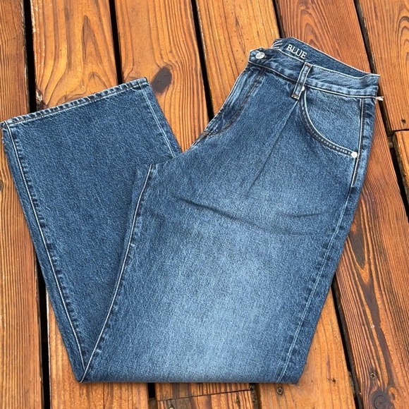 NWT Daily Blue by AG Mid Wash Jeans Style Love Pleated Straight Leg Sizes 27/31 - Picture 8 of 14